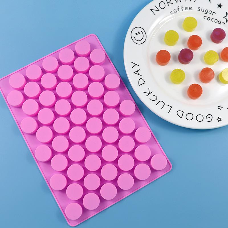 现货迷你 55连小圆柱 硅胶巧克力模具 DIY圆形 火漆蜡立模具