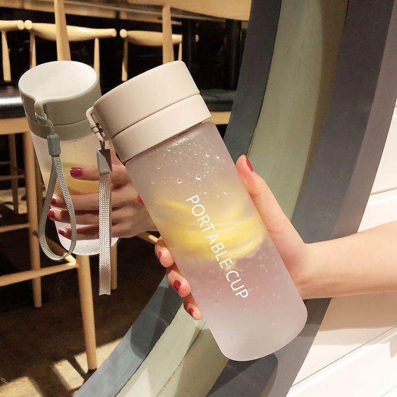 厂家直销双层水杯女学生韩版大容量塑料杯简约便携防漏广告杯子