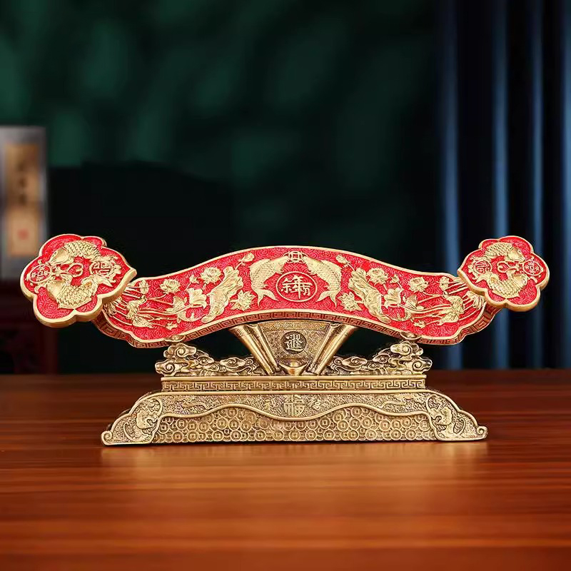 铜智欧工艺品彩铜年年有余如意摆件装饰乔迁家居玄关生日贺寿礼品
