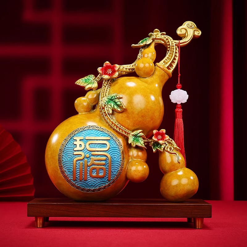 铜智欧《五福葫芦》铜摆件家用客厅办公室装饰品公司开业乔迁礼品