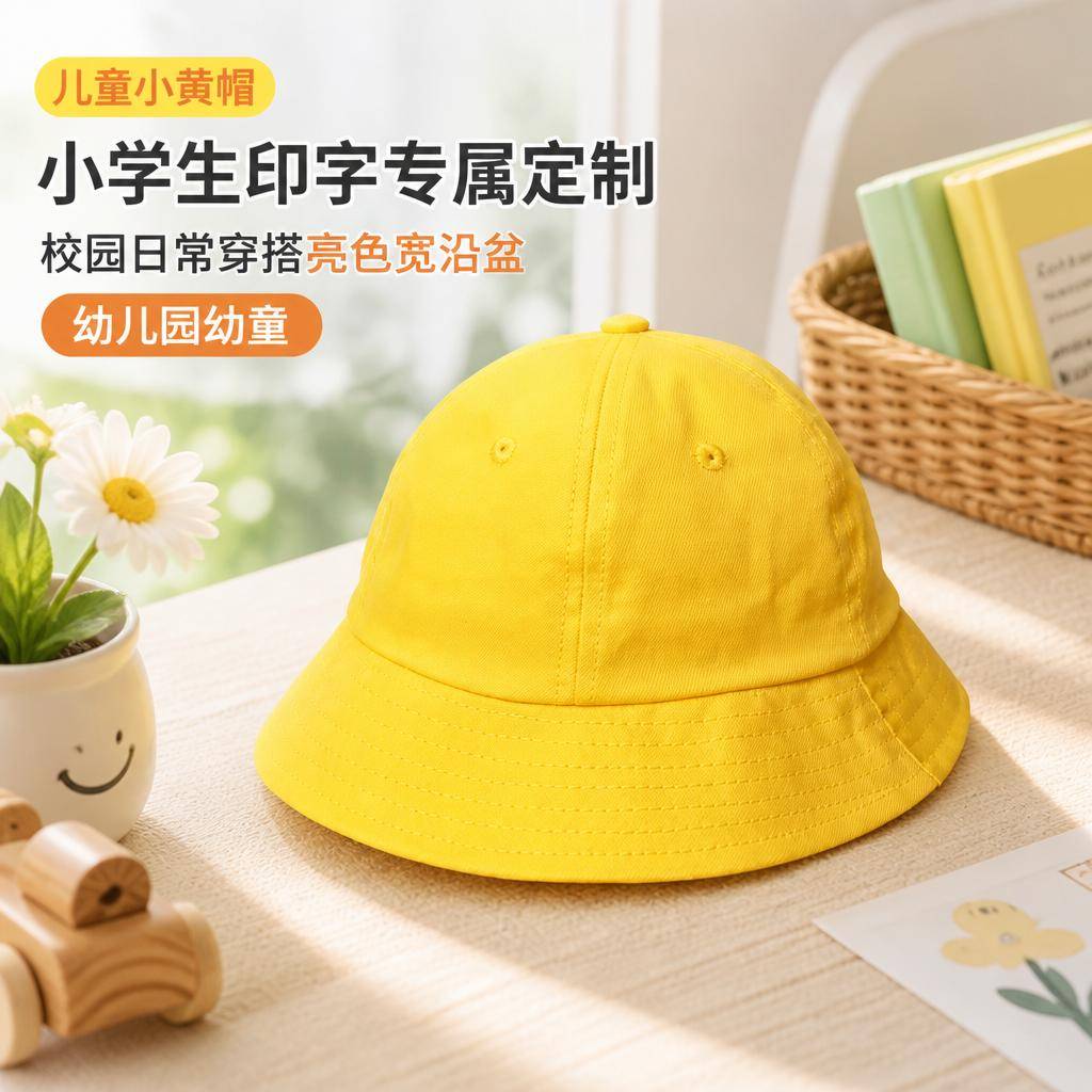 儿童小黄帽小学生专属定制亮色