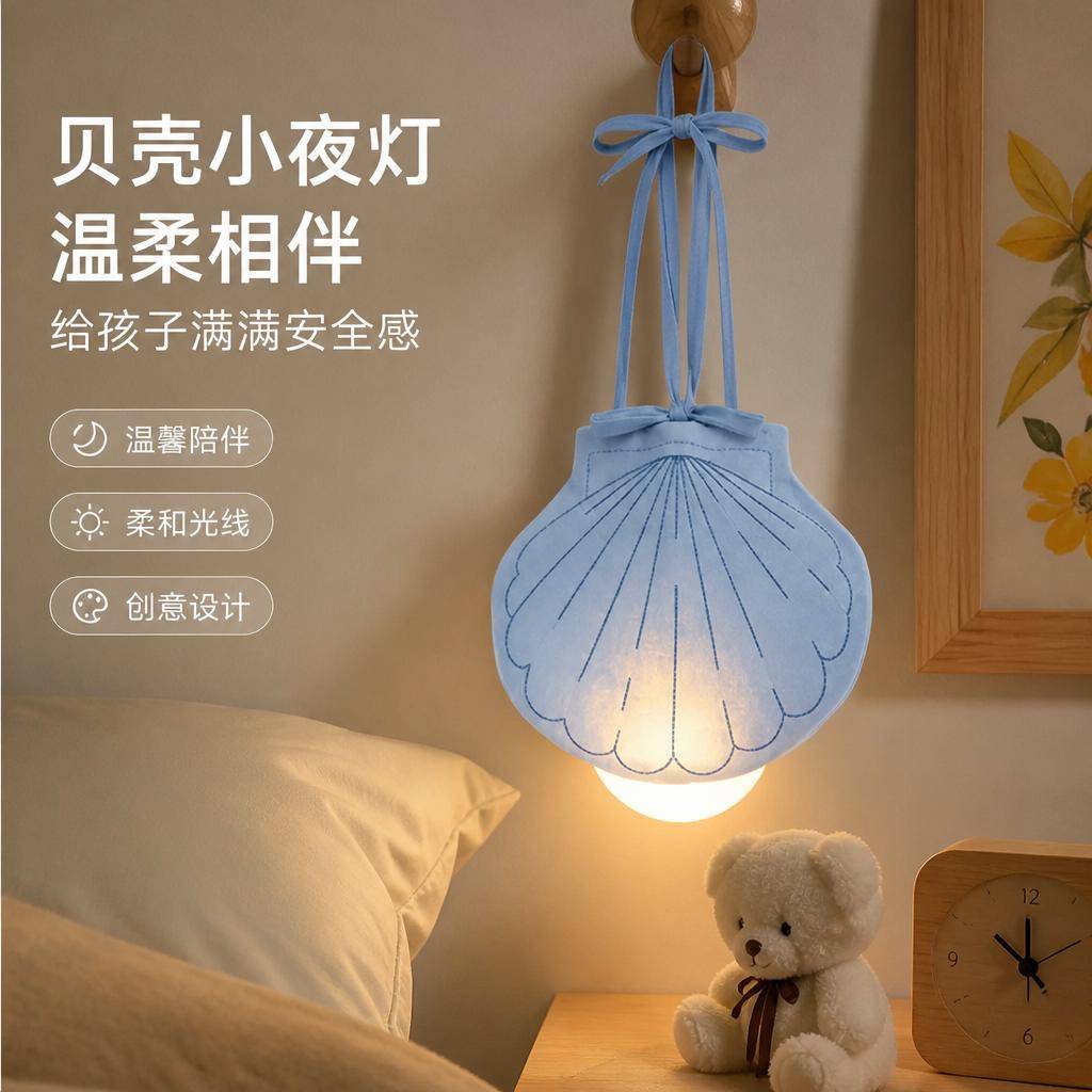 悬挂式贝壳造型小夜灯｜创意氛围