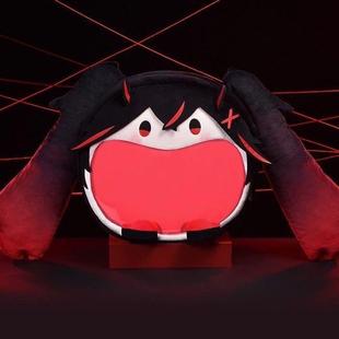 思琳超开心痛笑容收纳痛包动漫大容量书包二次元 毛绒花花双肩包