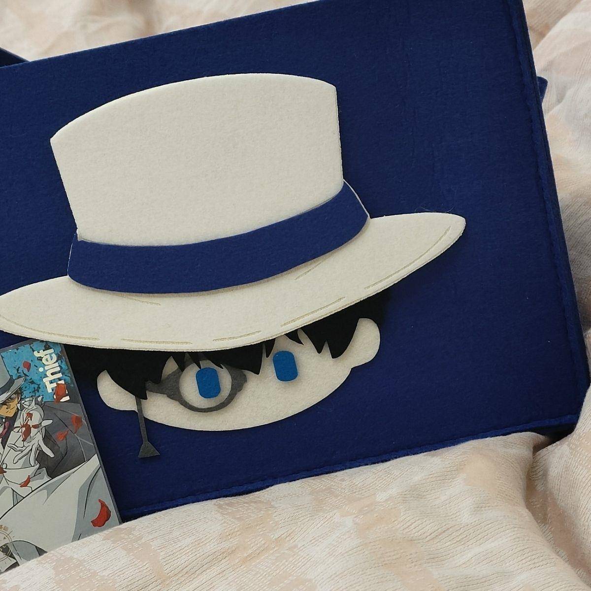 名侦探柯南 黑羽快斗 怪盗基德 同人谷 毛毡包 痛包尺寸长30高20