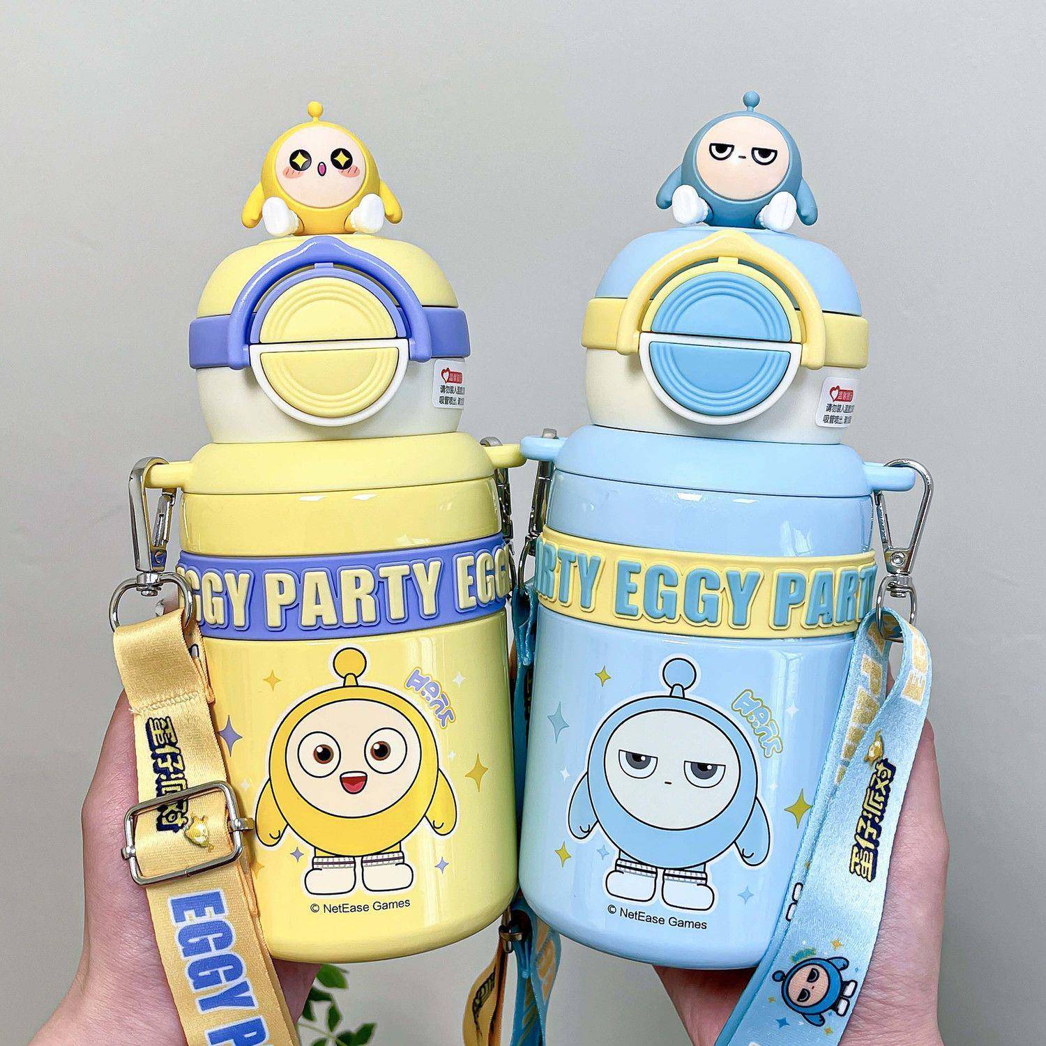 蛋仔派对不锈钢儿童保温杯316高颜值吸管杯子幼儿园学生便携水壶