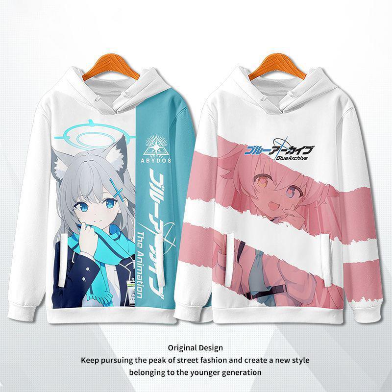 碧蓝档案动漫周边圆领卫衣小鸟游星野 砂狼白子cos二次元潮流衣服