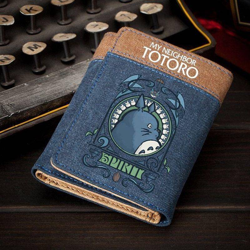 卡通动漫龙猫周边短款三折帆布学生小钱包卡包二次元日系简约钱包