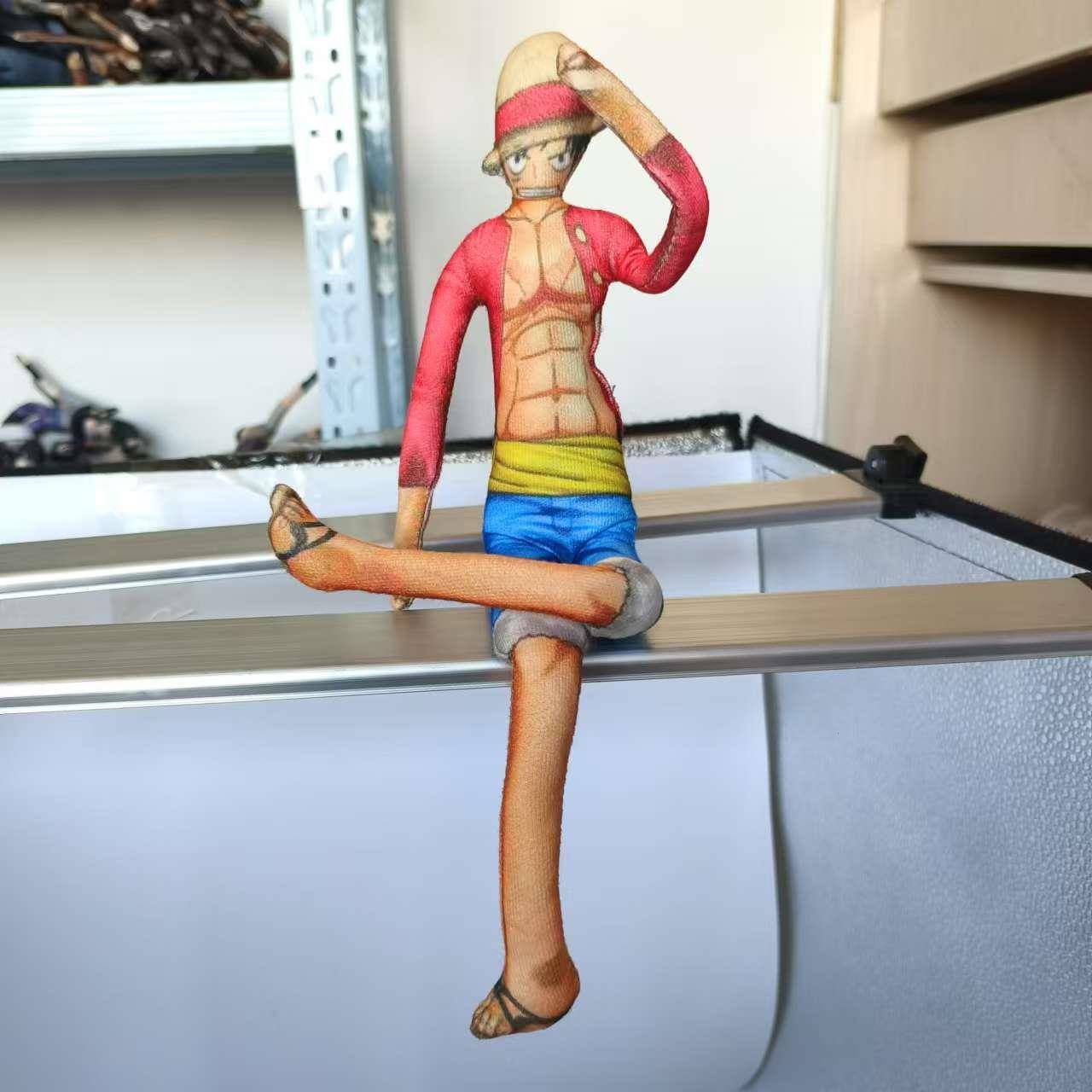 海贼王路飞抽象老鼠干有铁丝骨架四肢可动周边玩具无白边