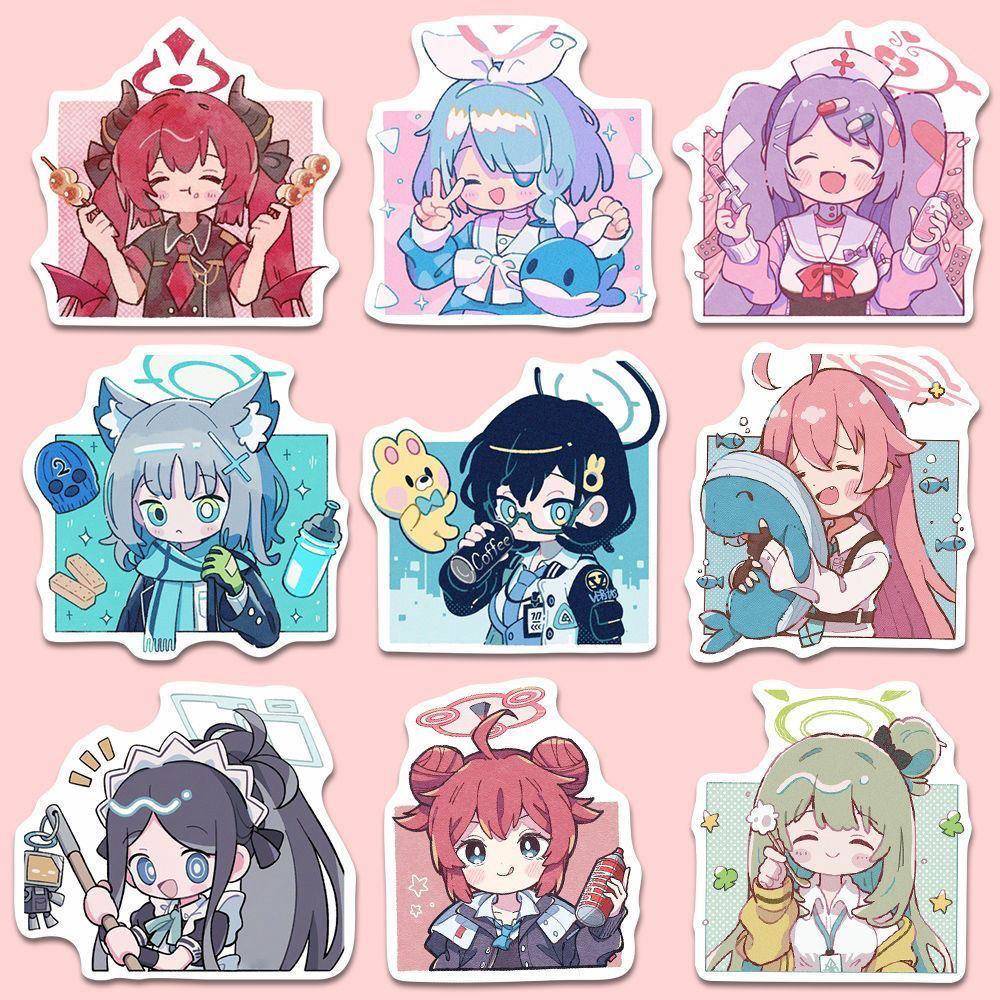 88张卡通可爱碧蓝档案周边贴纸ins创意装饰升级款笔记本平板贴画