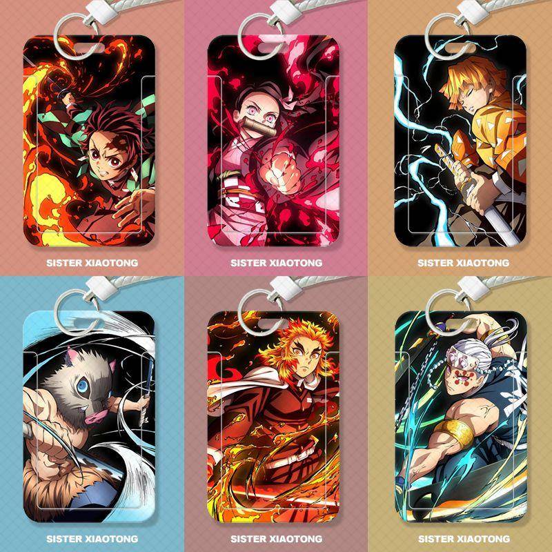 鬼灭之刃周边学生滑盖卡套饭卡公交卡身份证件保护套门禁卡校园女