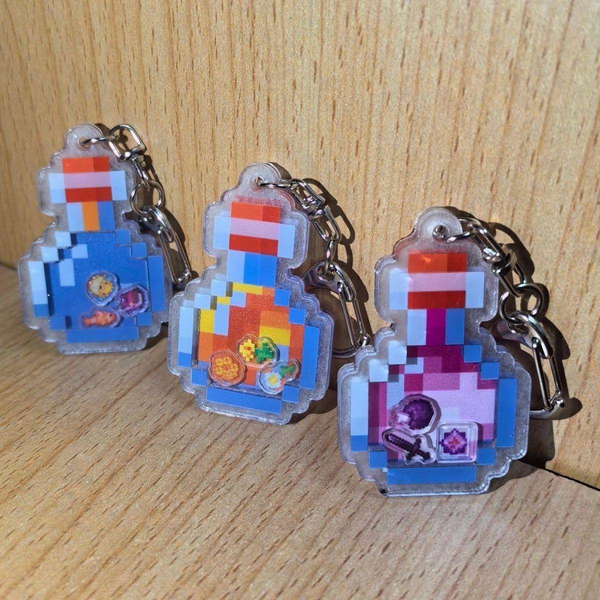 我的世界游戏周边钥匙扣小挂坠摇摇乐龙息蜂蜜水瓶书包小挂件男生