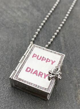 小狗日记·可以打开的盒子项链创意童趣吊坠锁骨链