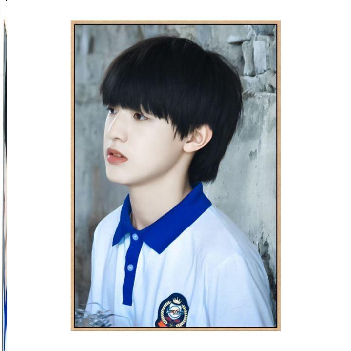 数字油画 画tf家族三代明星张泽禹可爱填充画 画房间客厅背景墙装