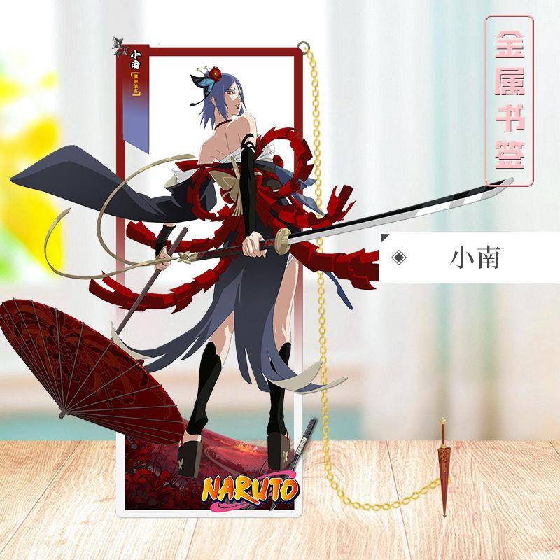 新款火影忍者周边晓宇智波鼬小南长门鸣人佐助金属书签立牌二次元