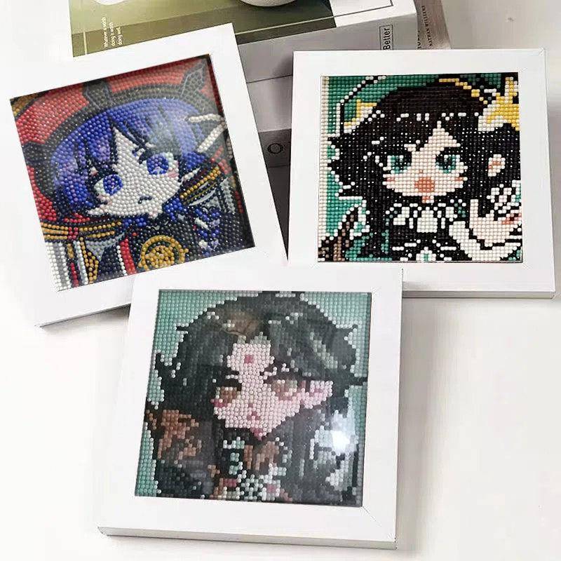 新款原神全人物新款图案钻石画魈散兵温迪新款贴画带框礼品DIY手