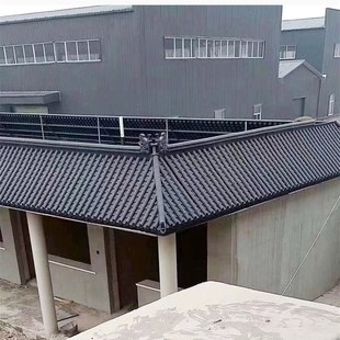 加厚110 饰仿青瓦仿古瓦雨棚 100cm中式 古建塑料一体瓦防水房檐装