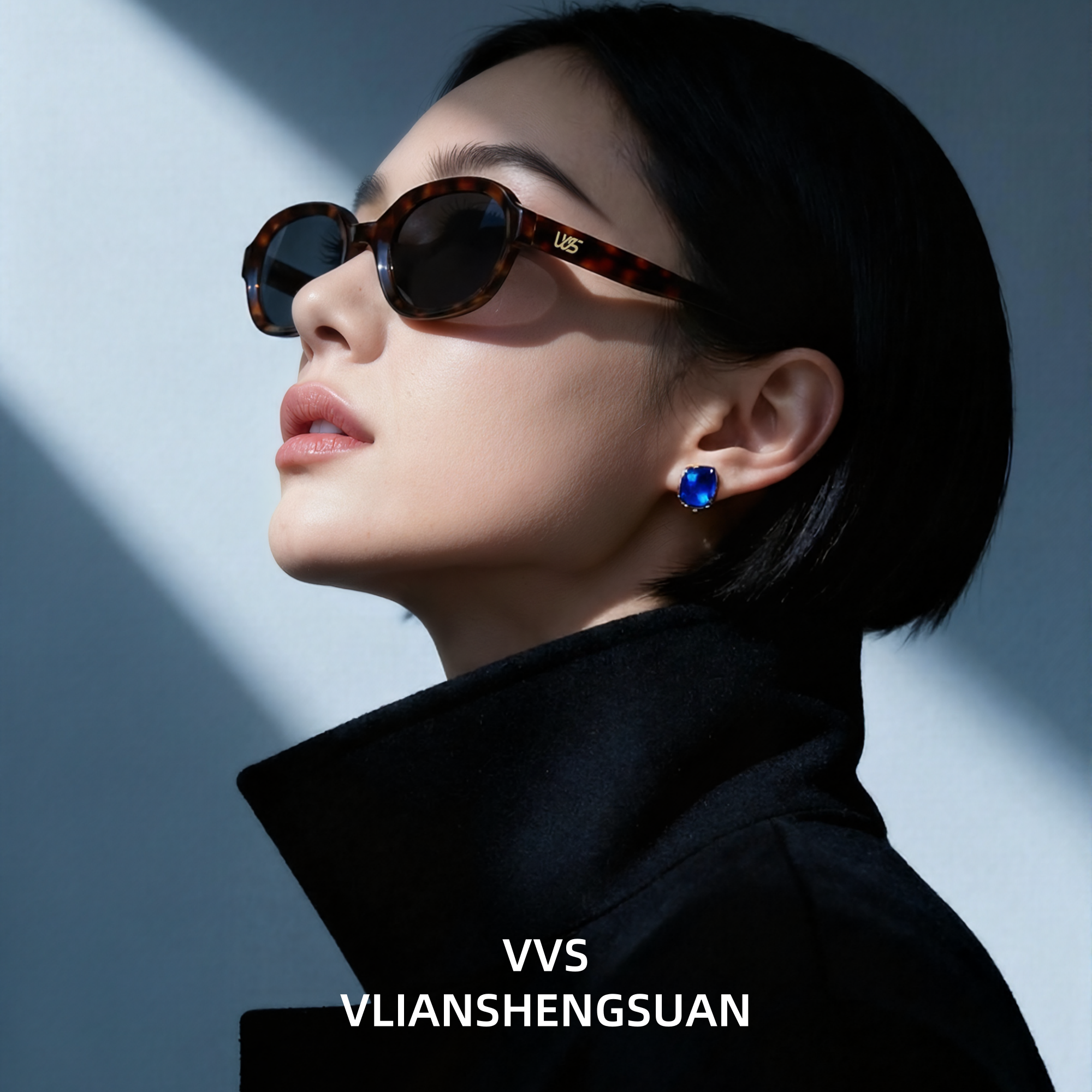 VVS眼镜欧美风墨镜轻奢复古太阳镜ins风椭圆框板材明星款时尚V026