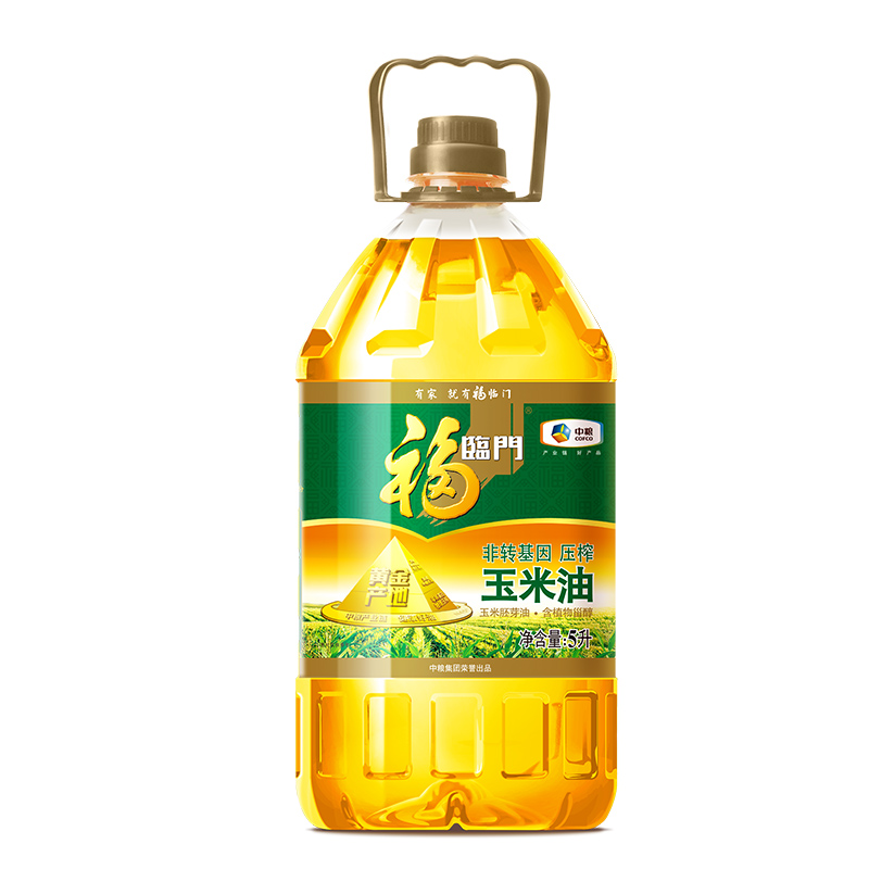 中粮福临门非转基因黄金产地玉米油5L/桶压榨植物油家用食用油