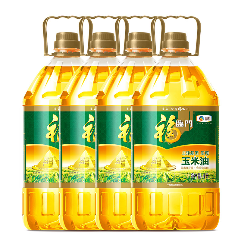 福临门非转基因黄金产地玉米油压榨植物油健康家用食用油4L*4桶,粮油调味/速食/干货/烘焙,玉米油,淘宝优惠券,粉丝福利购,淘宝优惠卷