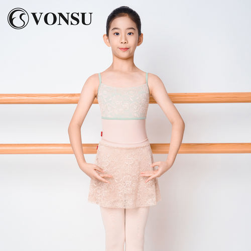梵舒女童芭蕾吊带连体连档体服