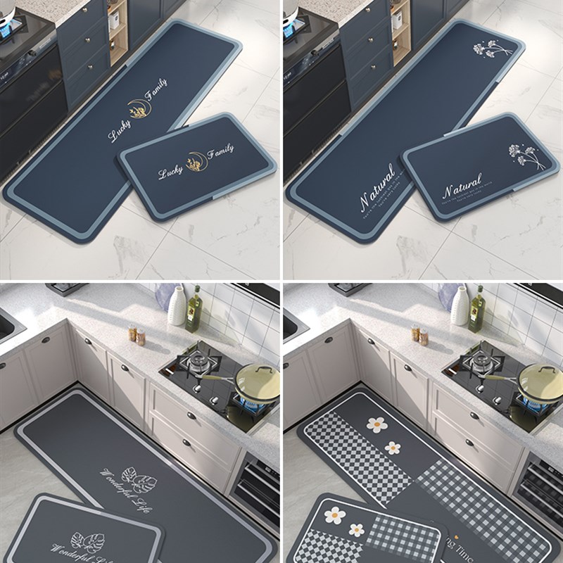 厨房地垫防滑防油可擦免洗u脚垫软硅藻泥吸水吸油垫子防水防脏地