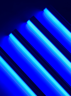 蓝色灯管t5t8灯棍光管氛围长条吊顶发光蓝K光日光荧光led一体补光