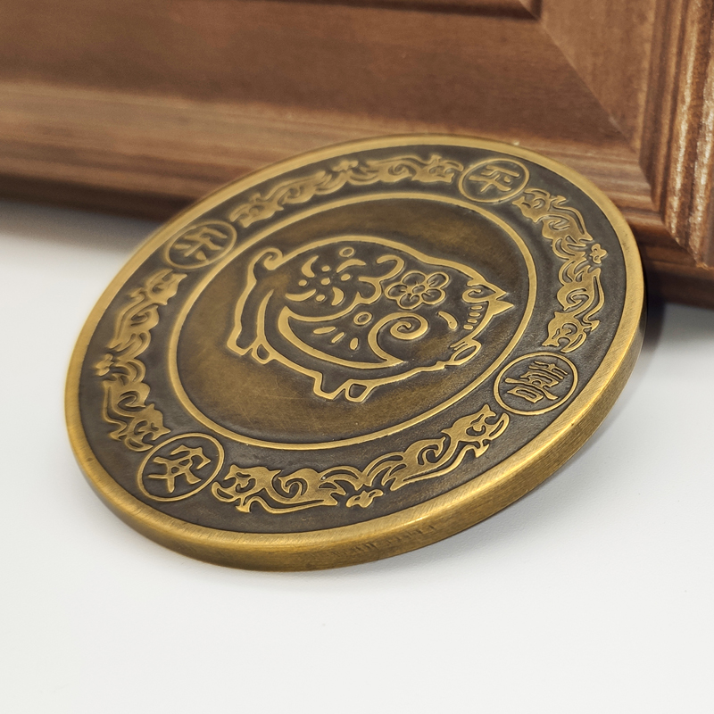 8090小时候出生纪念铜牌新生宝宝满月百天周岁生肖V牛年礼物送宝