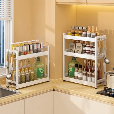 窄边厨房调料置物架不锈钢窄小台B面调味瓶油盐酱醋窗台夹缝收纳