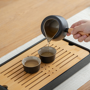 陶瓷茶壶茶漏一体公道杯茶u滤三件套功夫茶具侧把壶公杯分茶器组