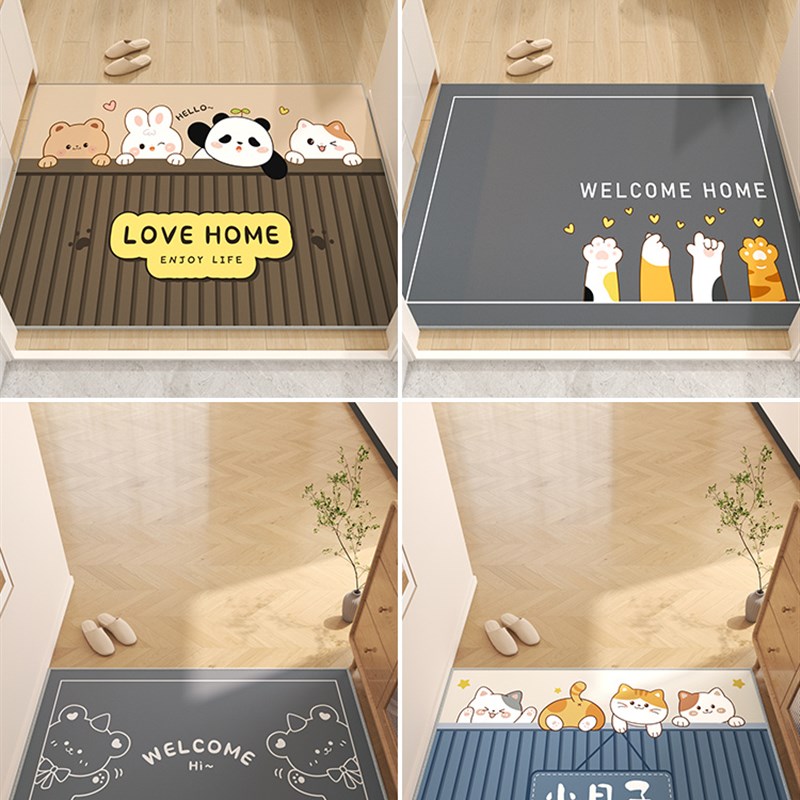 入户门地垫进门门口玄关脚垫2023新款卡通门垫耐脏V除尘进户门地