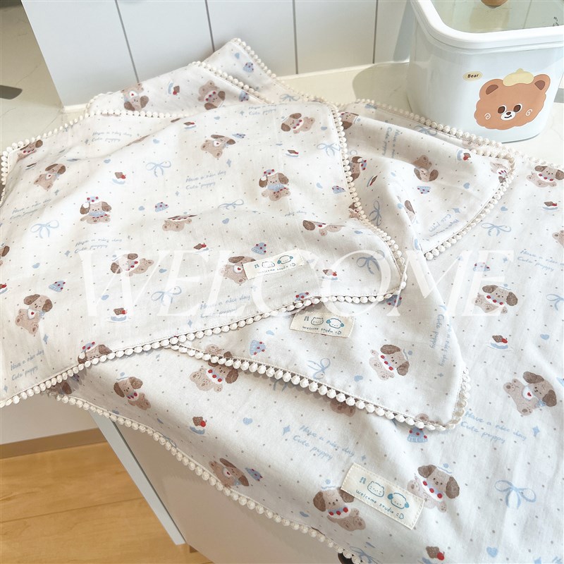 店主手作薄款四层纯棉纱布宠物y小盖毯猫狗通用四季宠物毯亲肤柔