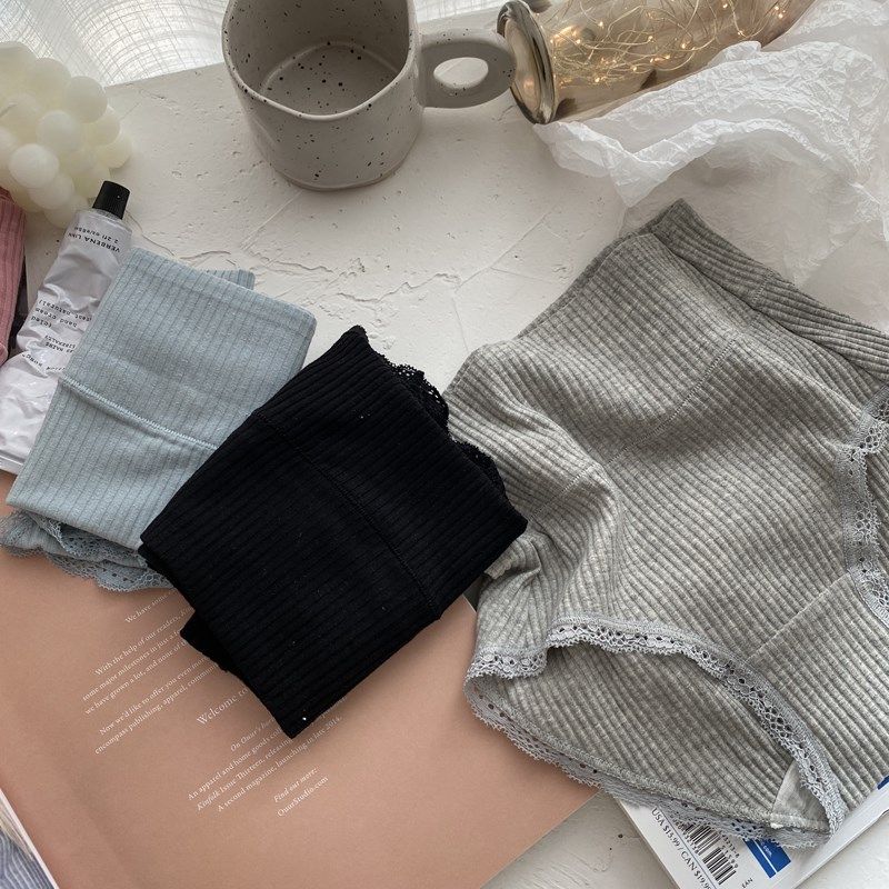 3条装 日系竖螺纹棉高腰内裤收腹包臀纯色M高弹力女士学生三角裤,女士内衣/男士内衣/家居服,女三角裤,淘宝优惠券,粉丝福利购,淘宝优惠卷