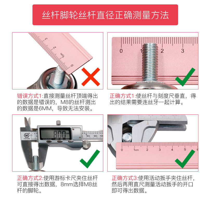 2寸M8M10M12重型万向双排轮B家具静音橡胶缝纫机展架轮子轴承滑轮