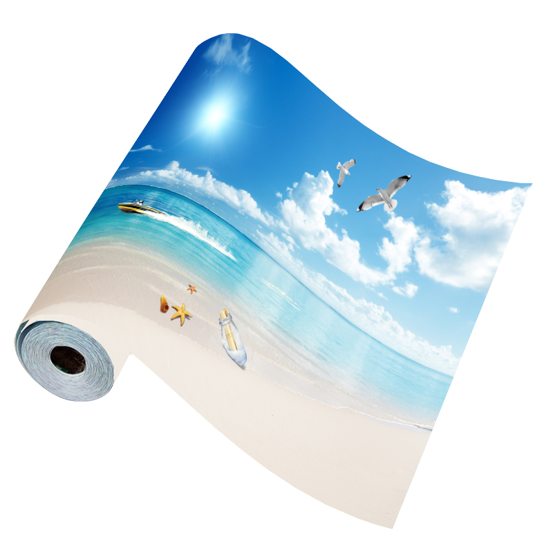 墙贴纸自粘贴画大海沙滩壁纸海景卧室客厅沙发电视背景Z墙装饰壁