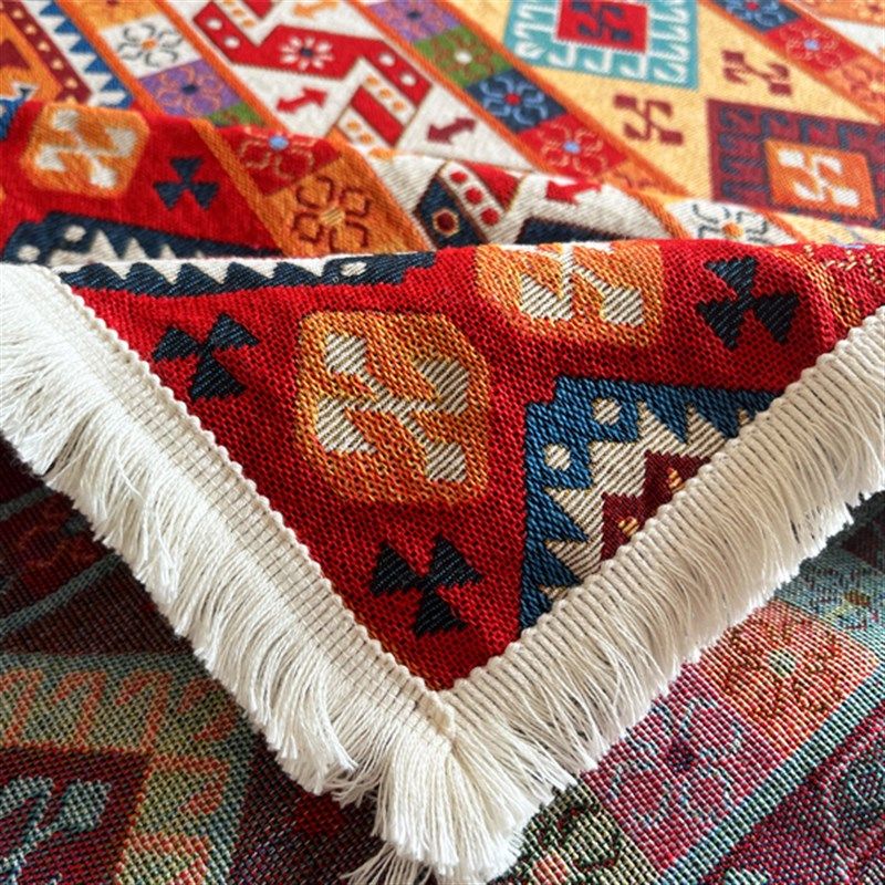 复古摩洛哥风格桌旗民族茶几布电视餐边柜L盖布民宿床尾巾长条桌