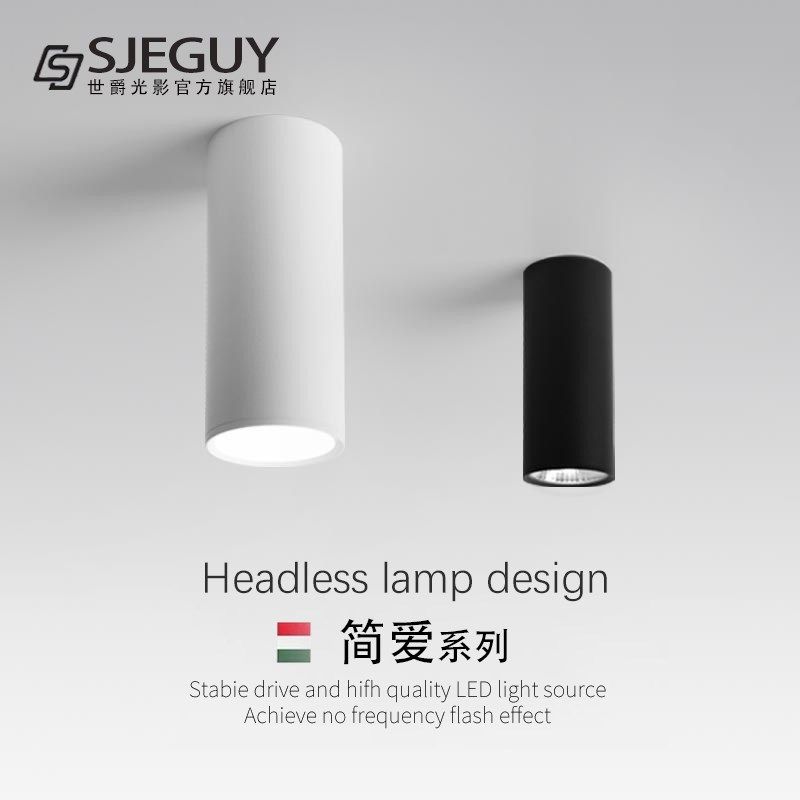 led明a装筒灯圆柱形长筒吸顶式明装射灯创意背景墙吧台办公室筒灯,家装灯饰光源,明装射灯,淘宝优惠券,粉丝福利购,淘宝优惠卷