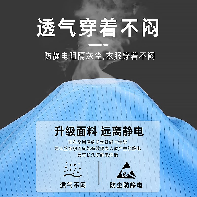 无尘服连体连帽静电服喷q漆夏季防护服男女分体式防尘工作服洁净
