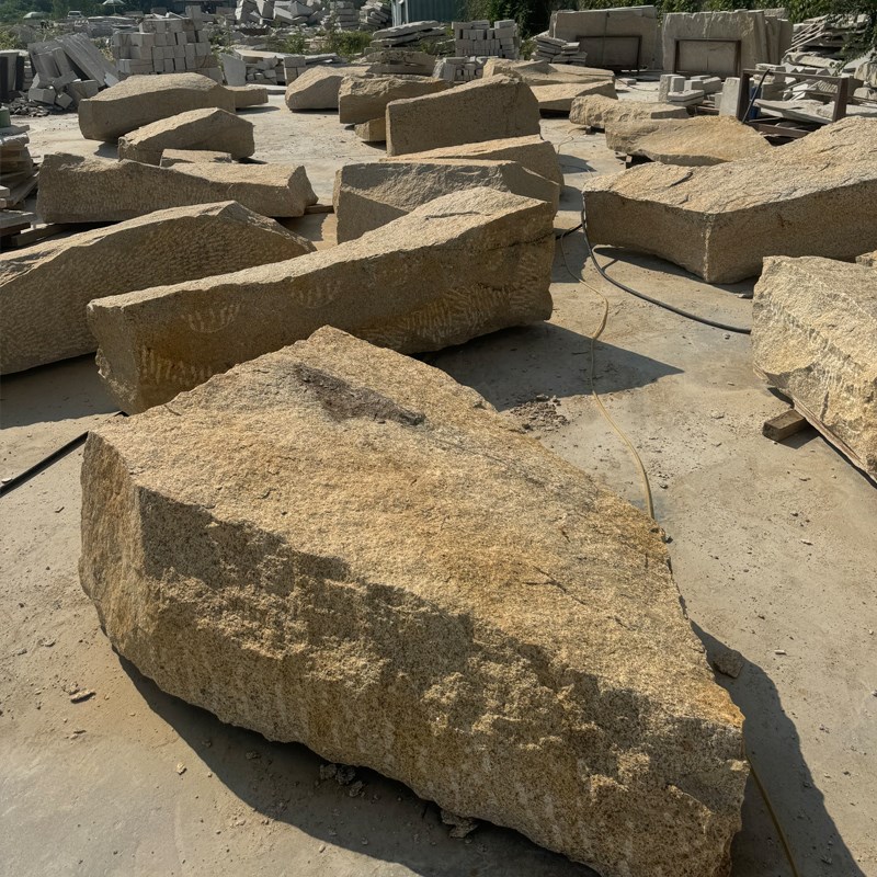 垒墙毛石黄锈石柏坡凰景观t石皮背景墙不规则砌墙庭院墙挡土墙定