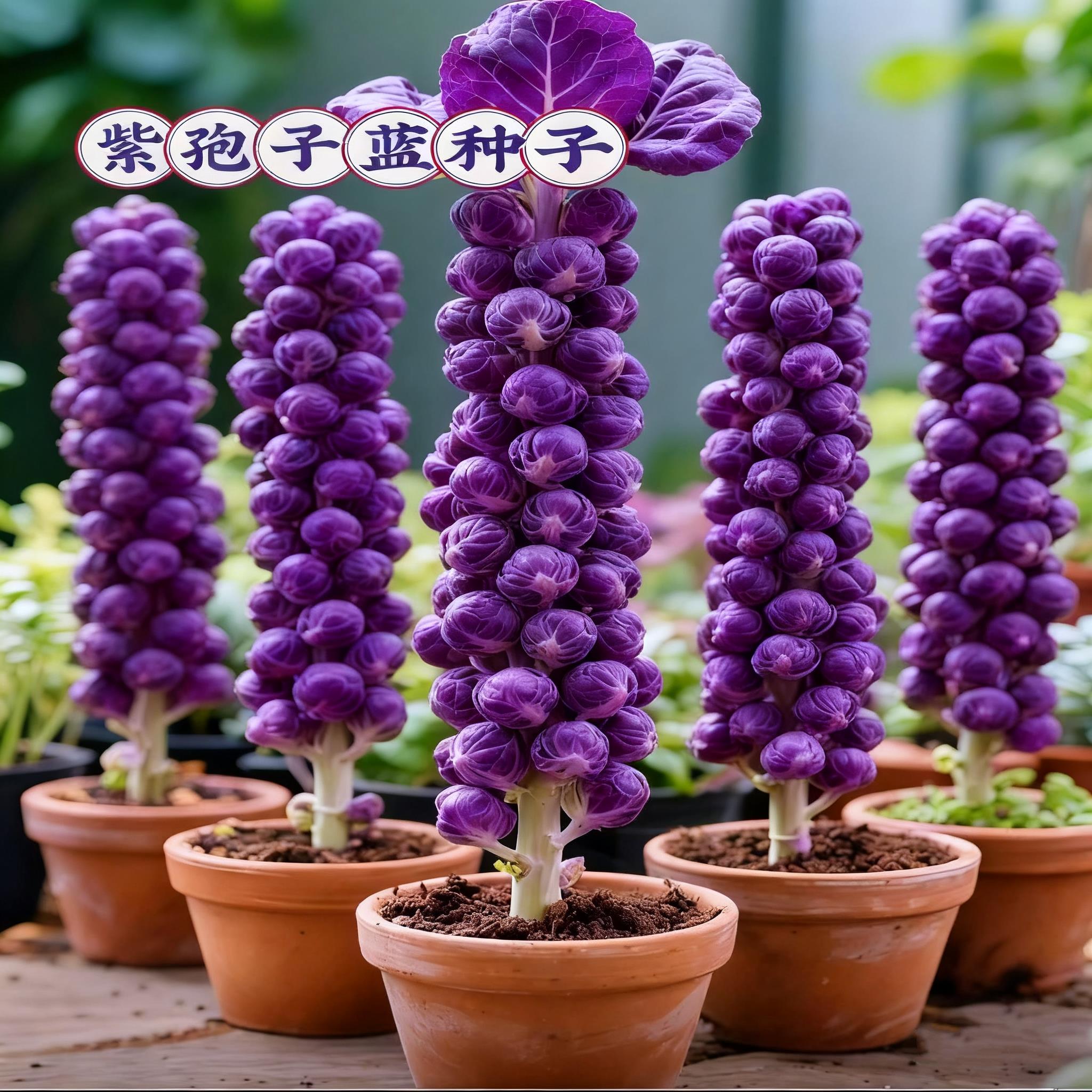 紫孢子甘蓝种子孢子甘蓝苗蔬菜种籽紫子小包菜卷心菜包心菜孑羽衣