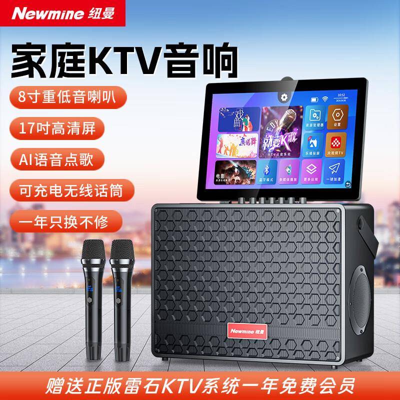 纽曼D21家庭KTV音响套装广场舞音箱带显示屏K歌卡拉OK一体机