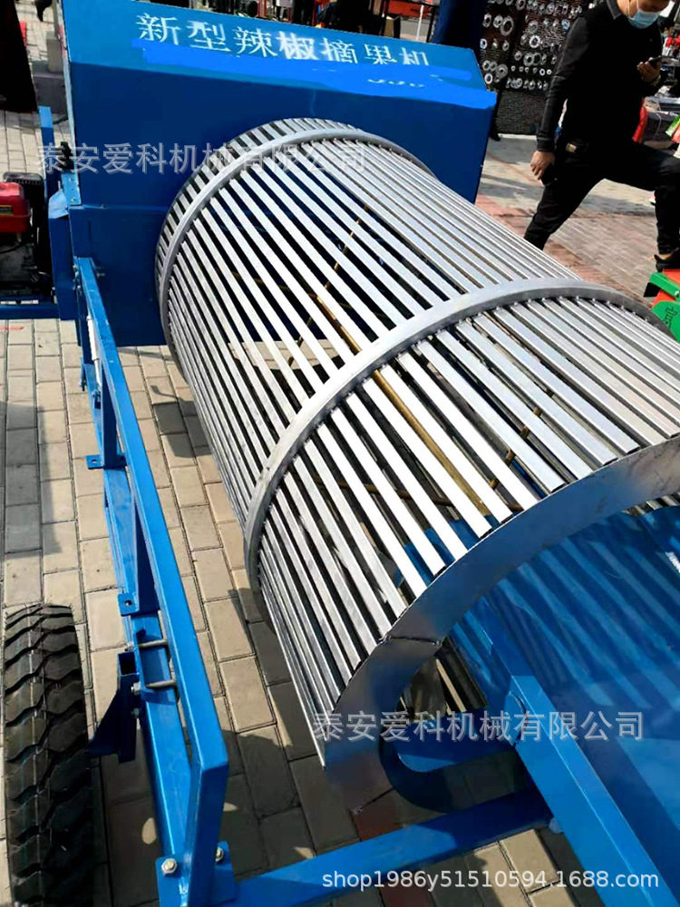 小型朝天椒摘果加密筛网辣椒去把摘辣椒机收获机新型辣椒采摘机