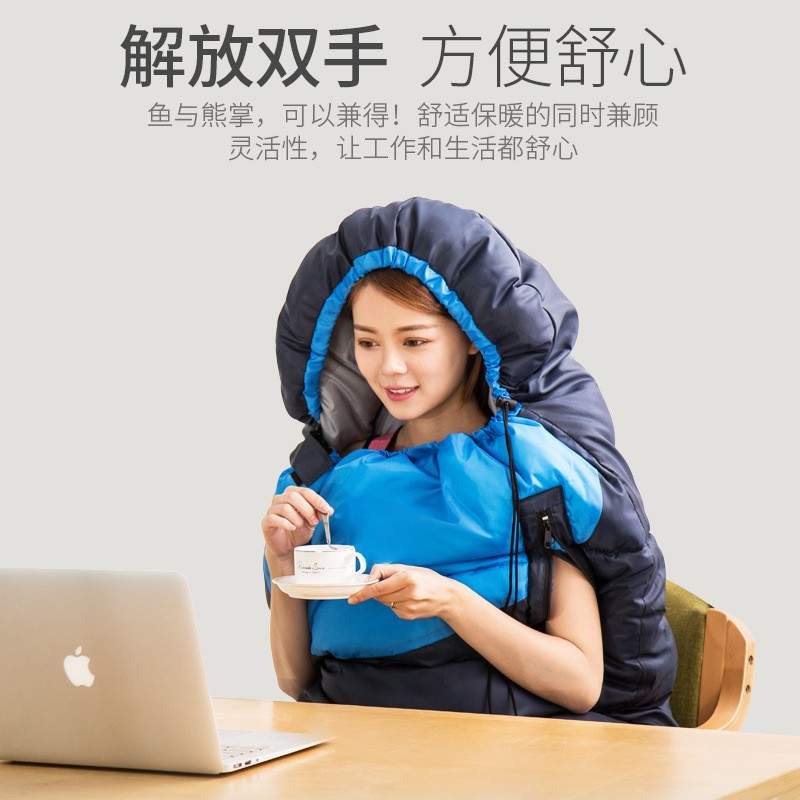 电热睡袋可伸手户外露营USB发热加热睡袋被子两用可拼接耐脏防寒