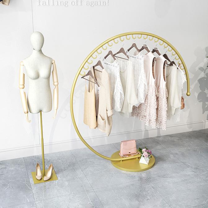 欧式=衣帽架落地式创意中岛陈列架女装童装店中间货架圆形挂衣架