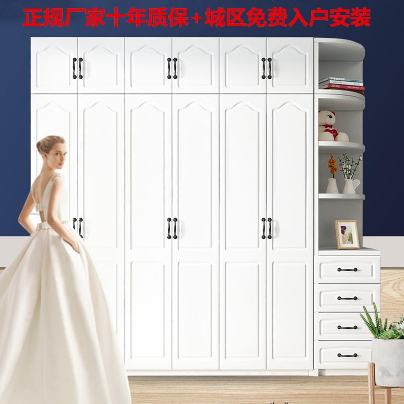 欧式衣柜加顶柜家用储物柜简约现代组合柜卧室大衣橱家居
