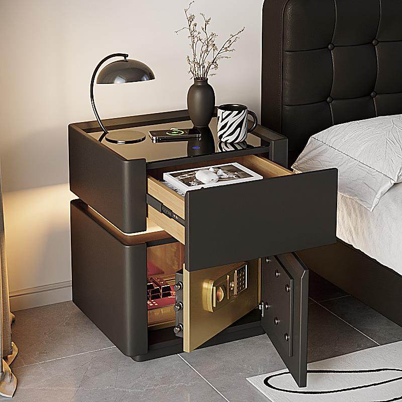 智能床头柜保险箱一体家用卧室实木带锁高级轻奢多功能黑色收纳柜,农机/农具/农膜,其它农用工具,淘宝优惠券,粉丝福利购,淘宝优惠卷