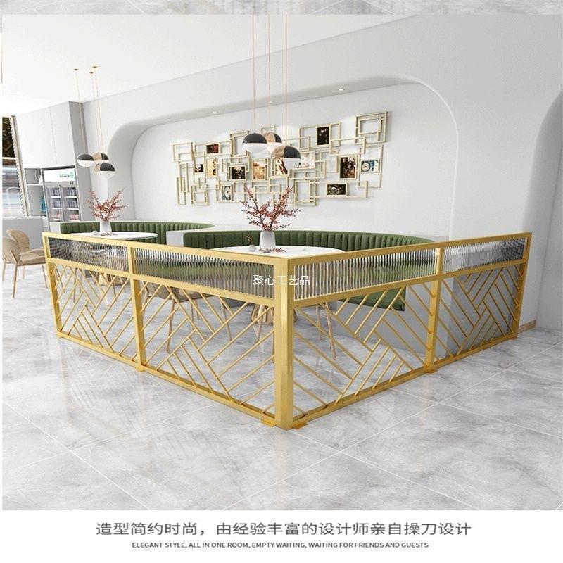 铁艺屏风隔断餐厅饭店火锅店烧烤店包间包厢轻奢新中式遮挡墙装饰