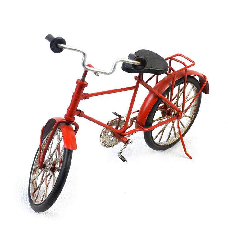 复古自行车模型摆件铁皮家居软装工艺品书房桌面摆设摄影道具