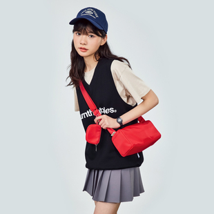 【品牌奥莱】bagsmart红色斜挎包吐司包女运动包包背包小挎包