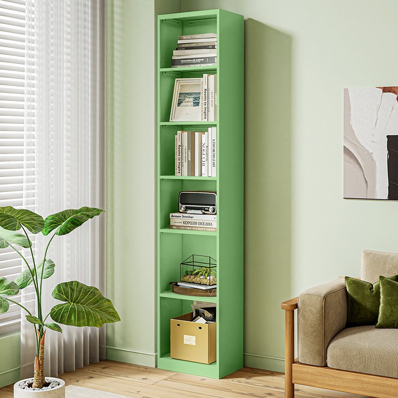 钢制书架多层落地k夹缝书柜儿童铁艺置物架客厅书房转角收纳储物