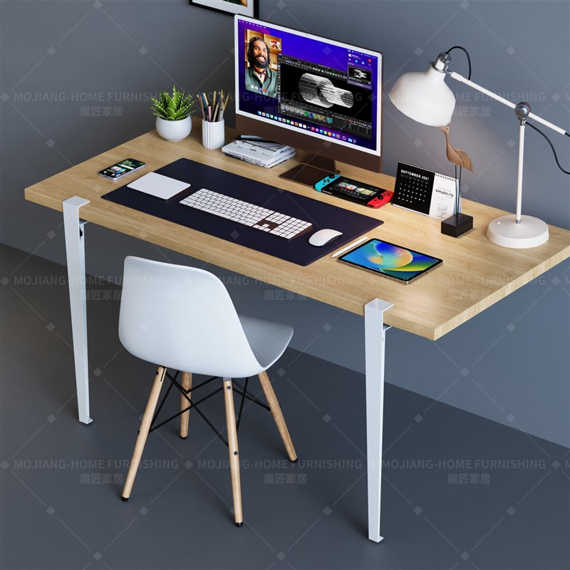 F夹紧式金属桌脚可n拆卸桌腿架简约桌子支架餐桌书桌免打孔支撑脚